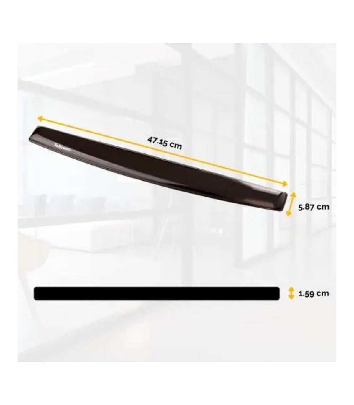 FELLOWES REPOSE-POIGNETS POUR CLAVIER - GEL CRYSTAL - NOIR