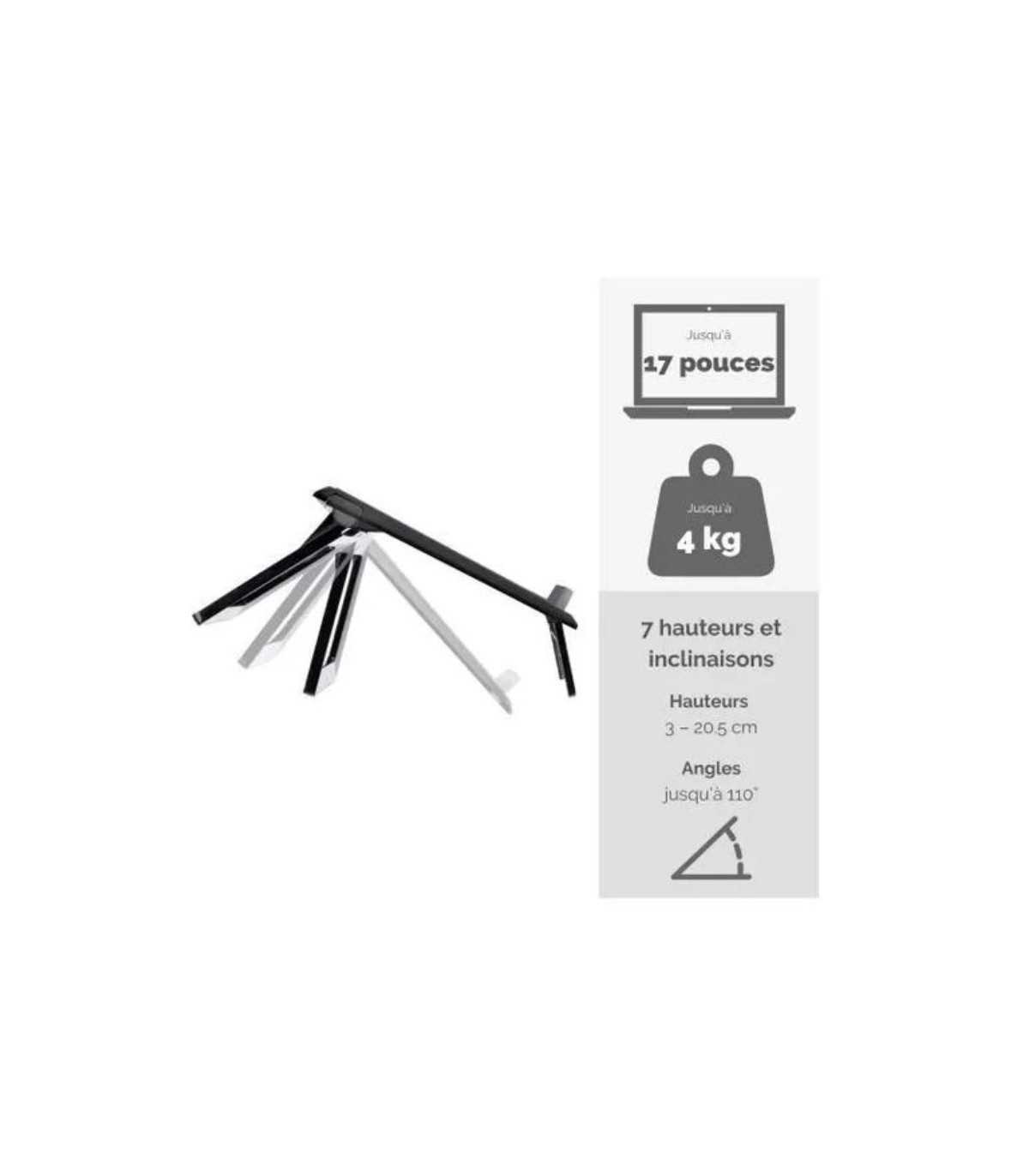 FELLOWES SUPPORT ORDINATEUR PORTABLE ANGLE AJUSTABLE I-SPIRE SERIES NOIR QUICK L