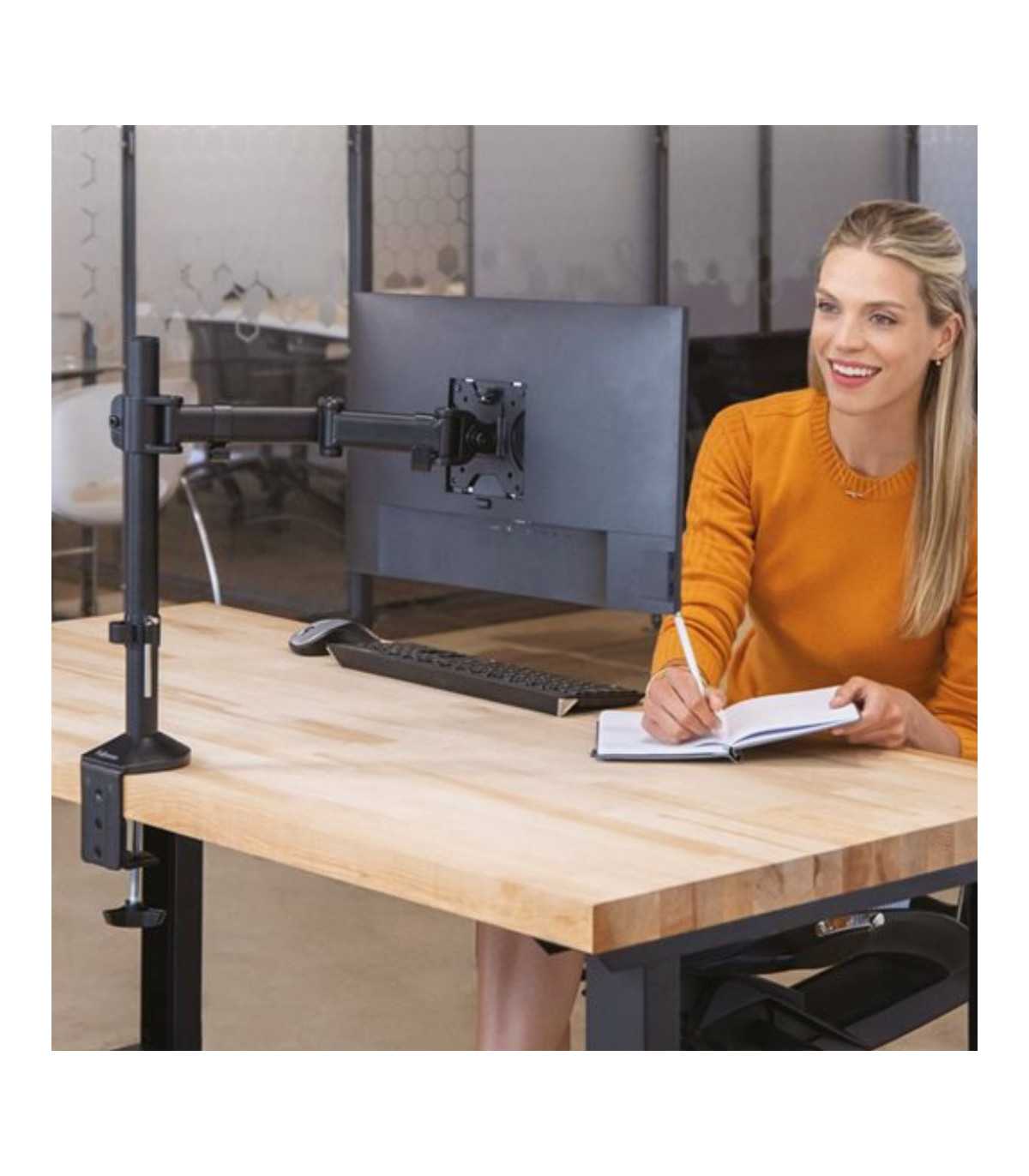 FELLOWES BRAS PORTE-ECRAN SIMPLE REFLEX pour 1 écran jusqu'à 32, Hauteur et Pro