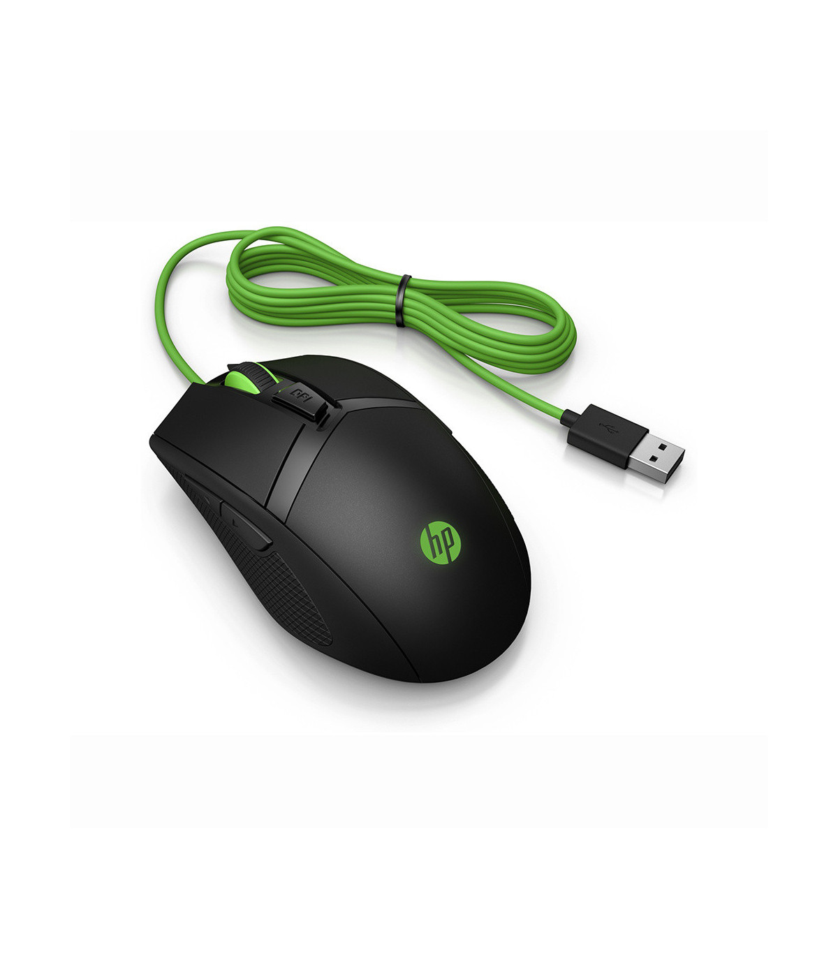 Souris Filaire HP Pavilion Gaming 300 Noire et Verte, ambidextre 8 boutons, idéa