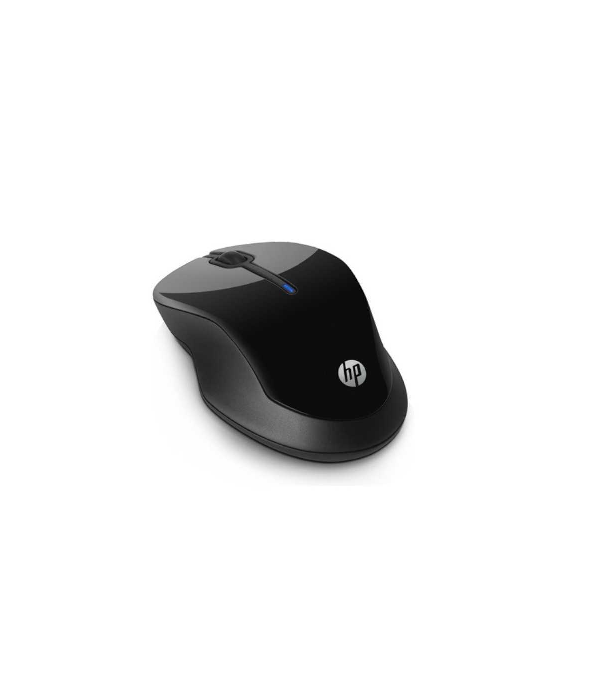 Souris sans fil HP 250 noire ambidextre capteur optique Blue LED connexion 2,4 G