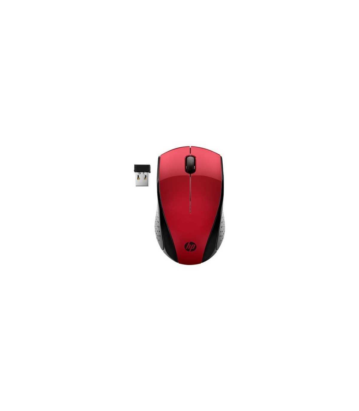 $Souris sans fil HP 220 Rouge Résolution capteur 1300 dpi connexion 2,4 Ghz 3 bo