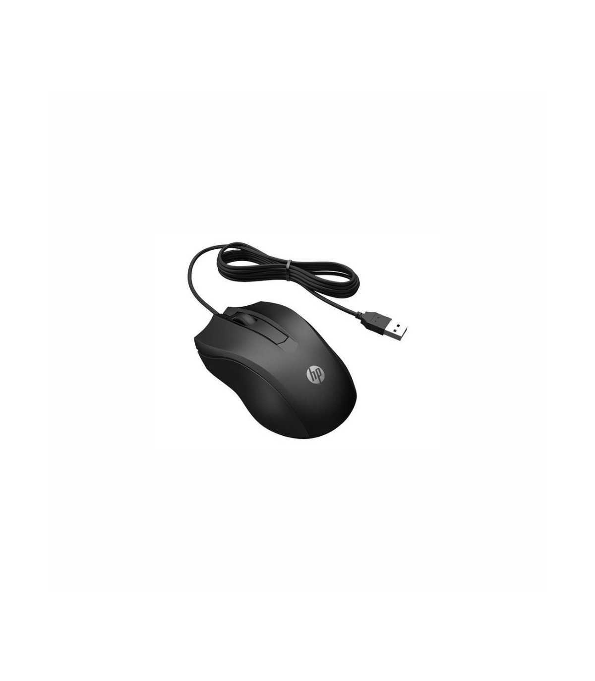 Souris filaire HP 100 Noire, Forme galbee qui epouse la courbe naturelle de la m