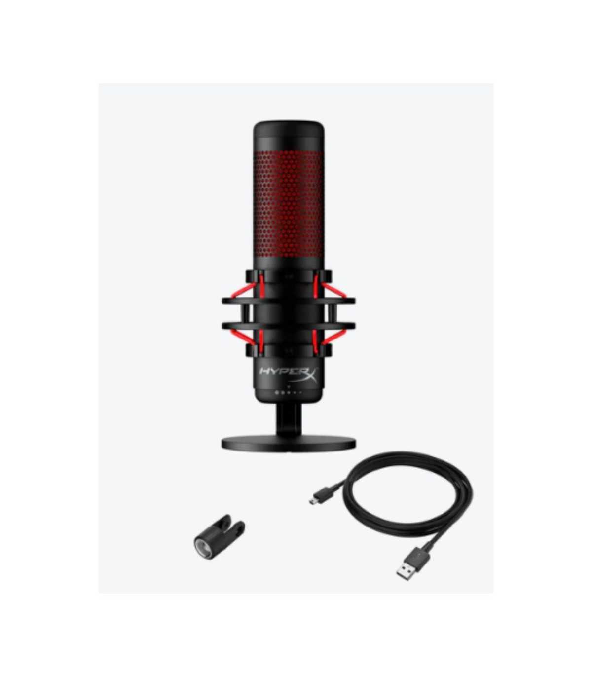 Microphone HyperX QuadCast, USB, Filtre anti-pop intégré, Support anti-vibration