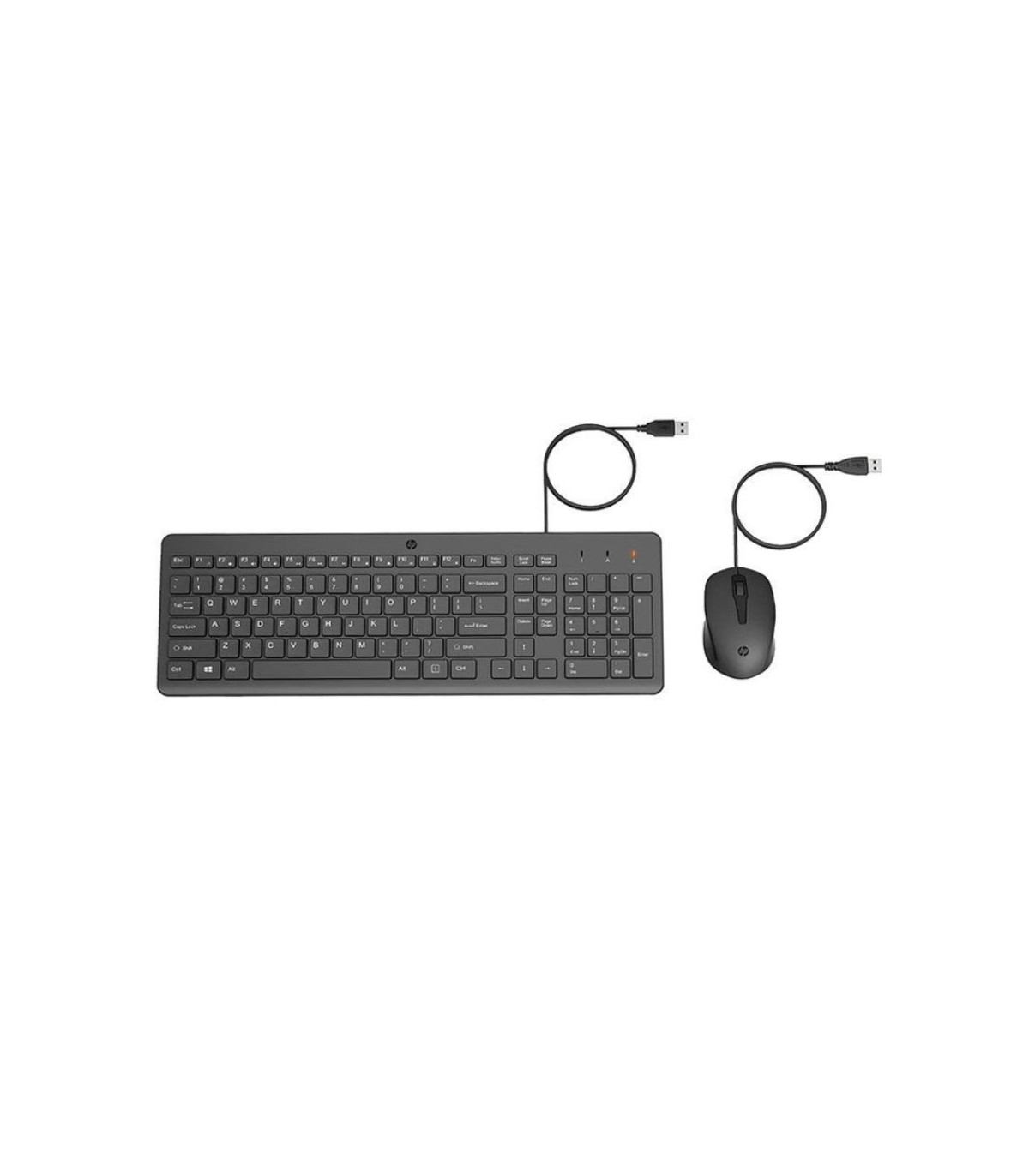 Clavier et souris filaires HP 150 Noir, QWERTY, précis et ergonomiques, clavier