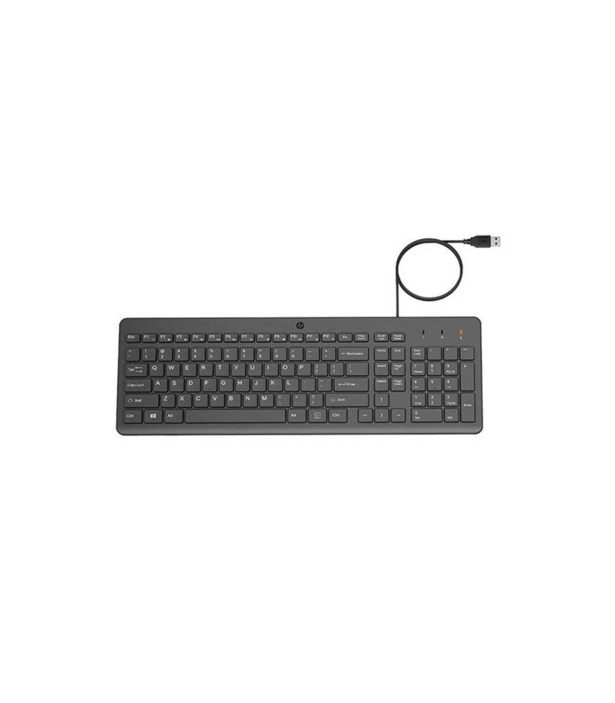 Clavier et souris filaires HP 150 Noir, QWERTY, précis et ergonomiques, clavier