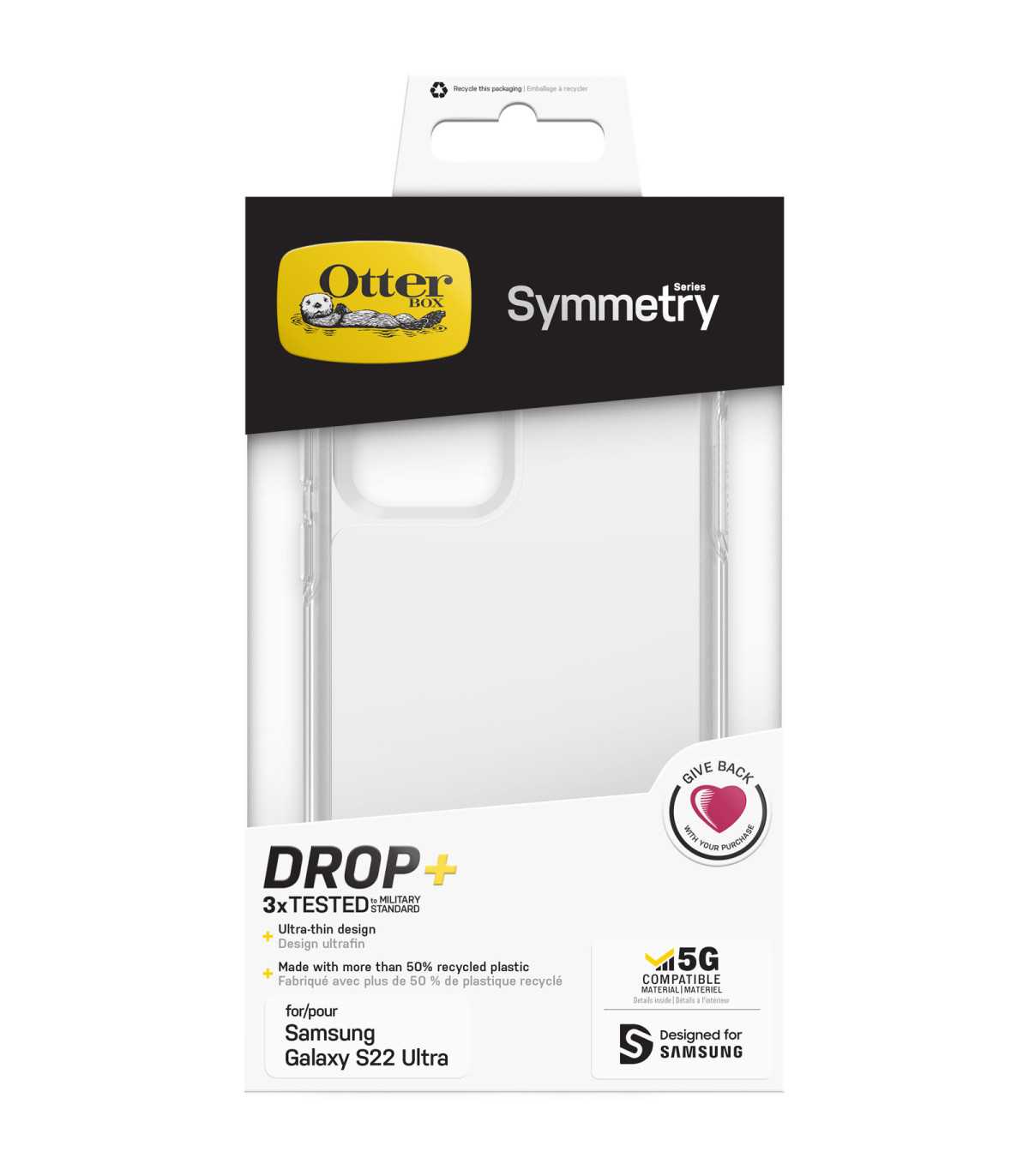 OtterBox Coque Symmetry Clear Samsung Galaxy S22 Ultra - clear