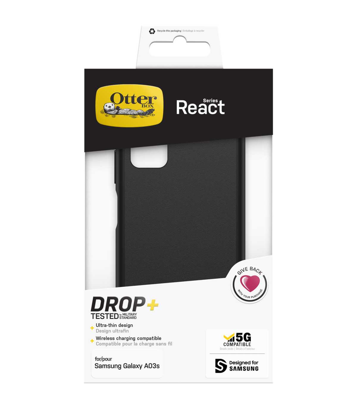 OtterBox Coque React Samsung Galaxy A03s - black