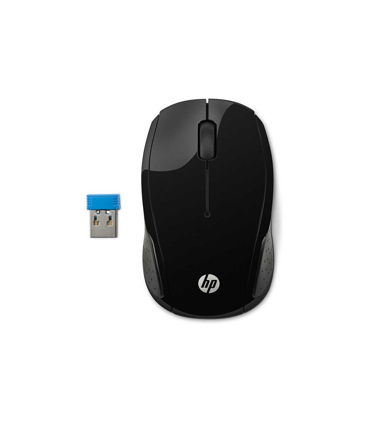 $Souris sans fil HP 200 Noire, 1er prix, Forme Galbée, Résolution capteur 1000 d