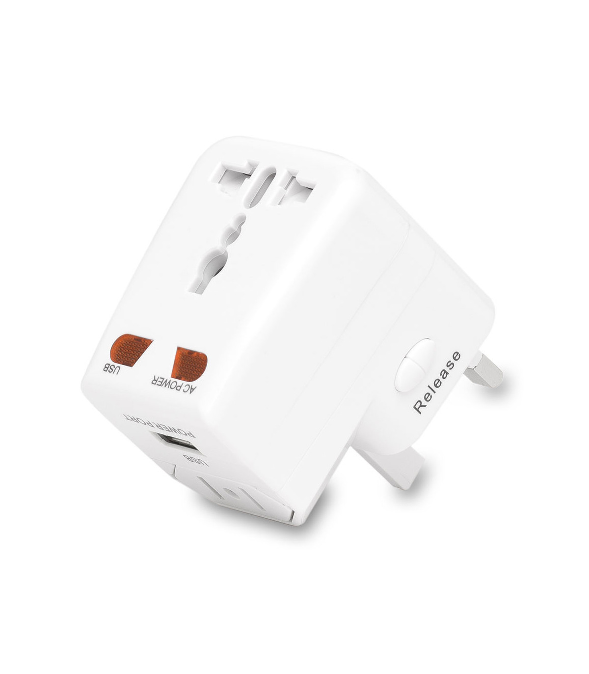 Adaptateur multi pays 1USB 1A blanc