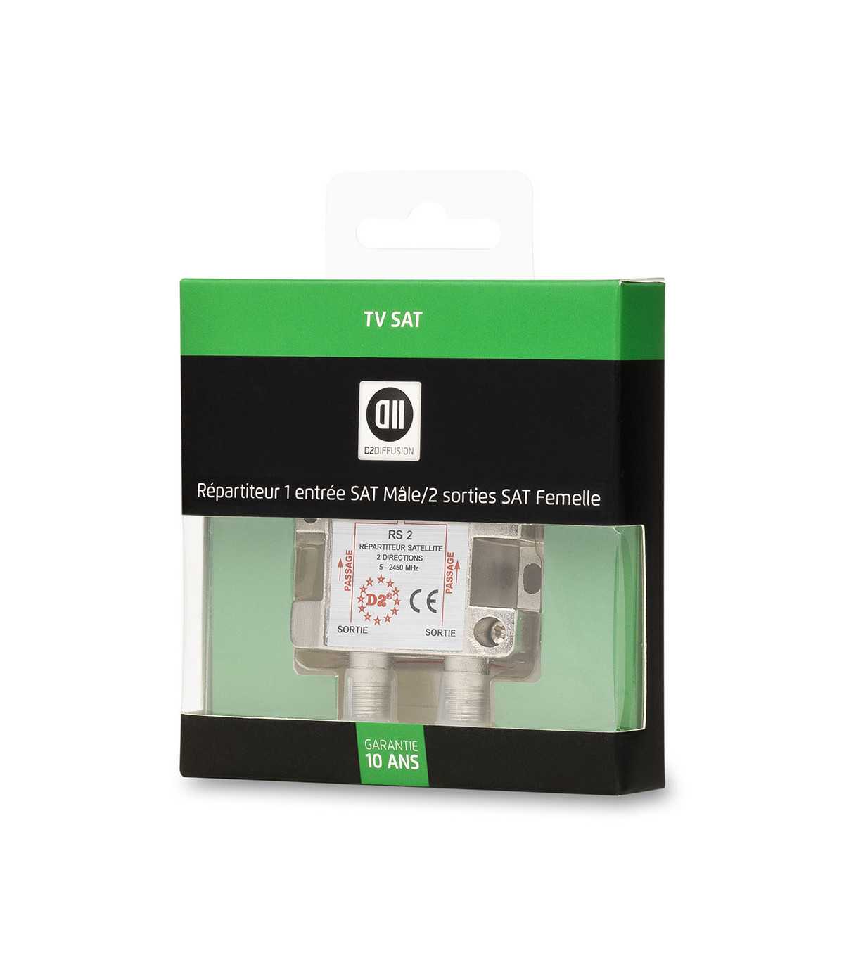 Répartiteur SAT 1 entrée /2 sorties D2 Diffusion