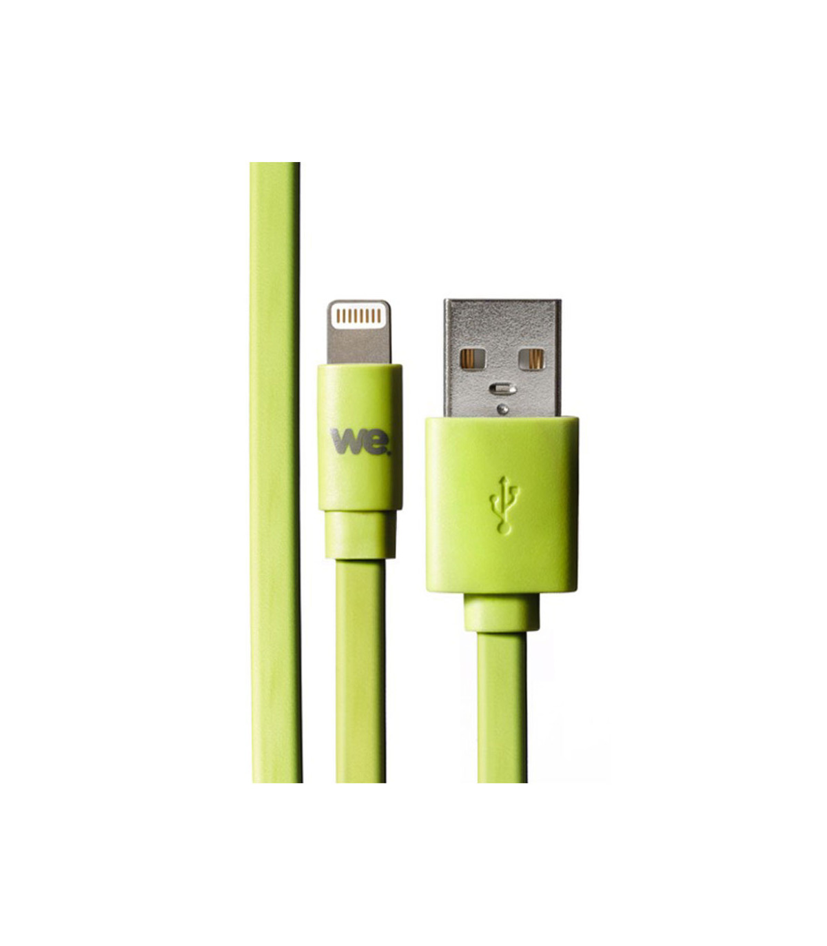 C ble Apple USB/lightning plat: évite de faire des noeuds 1m vert - en silicone
