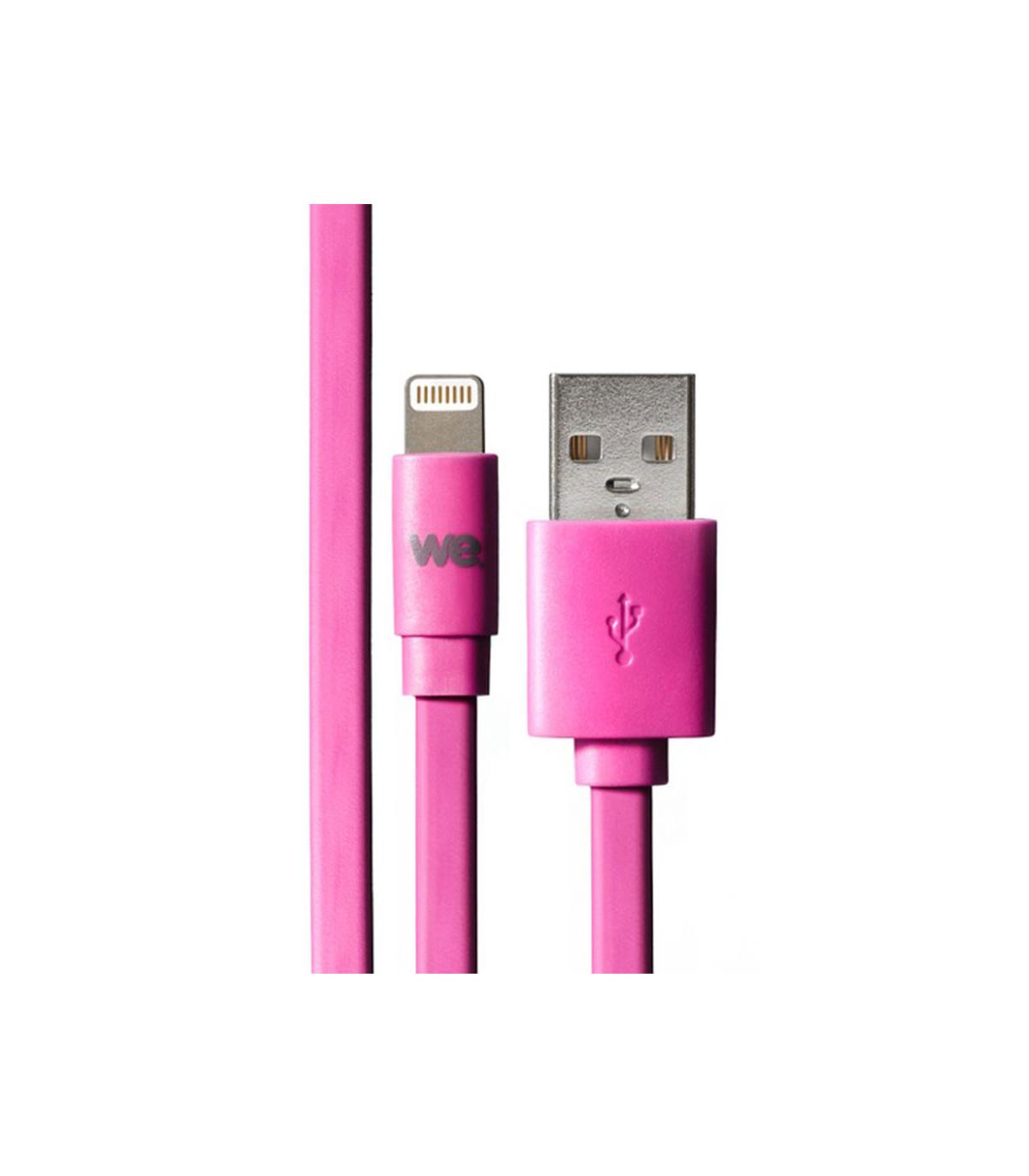 C ble Apple USB/lightning plat: évite de faire des noeuds 1m Fushia - en silicon