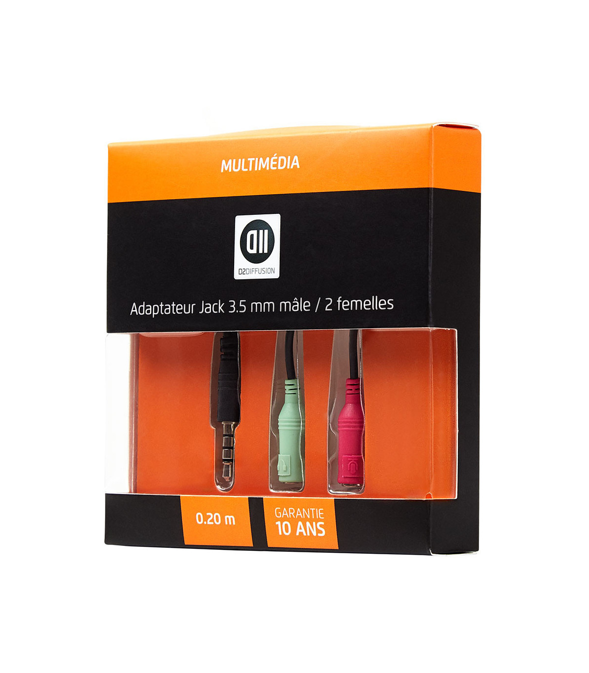 Adaptateur 1JK M/2JK F 3.5mm 0.20cm utilisation avec des casques micro