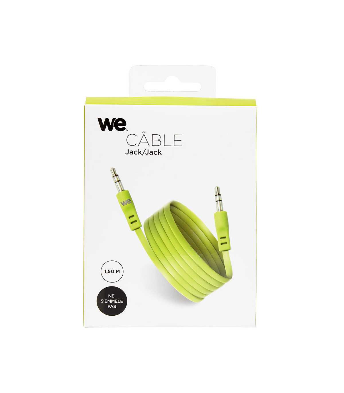 C ble Jack/Jack M/M plat 1.50m - vert 3.5mm