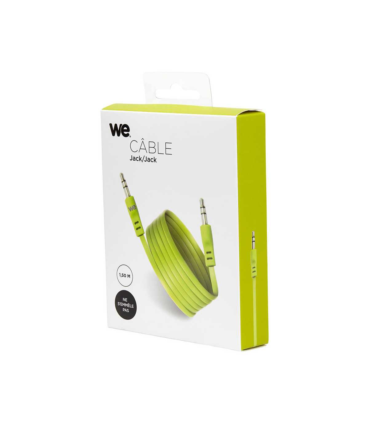 C ble Jack/Jack M/M plat 1.50m - vert 3.5mm