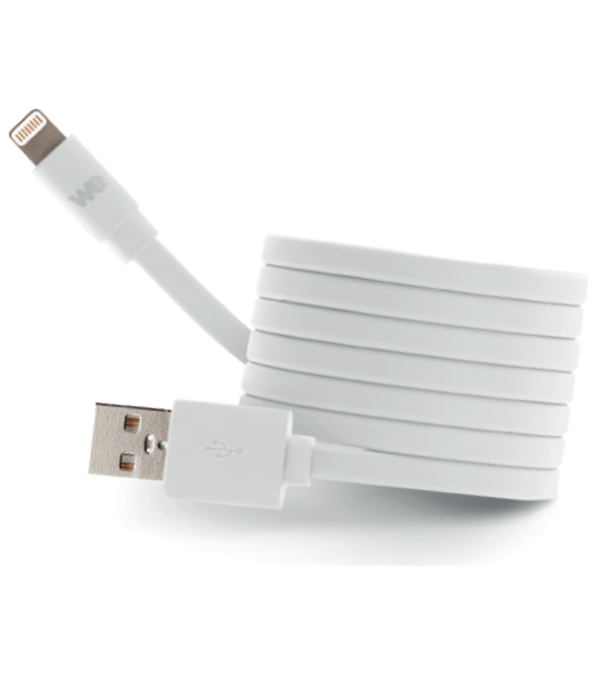 C ble Apple USB/lightning plat: évite de faire des noeuds 1m blanc - en silicone