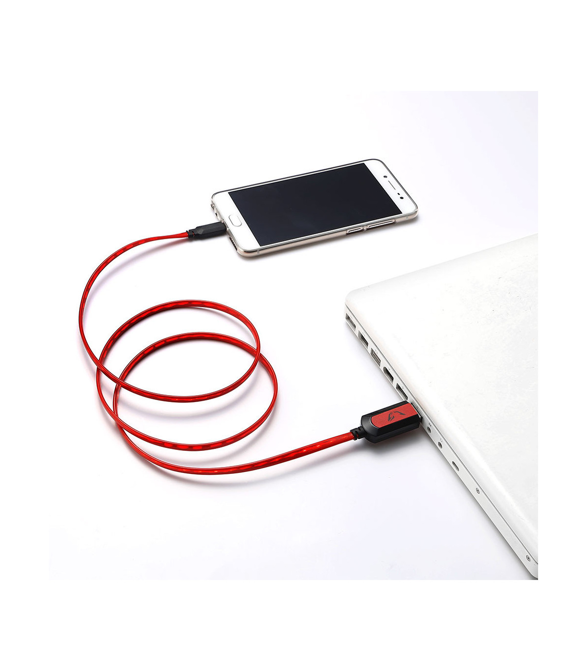 C ble Lumineux Gamium USB / USB C USB m le à USB C C ble plat 1 m C ble intellig