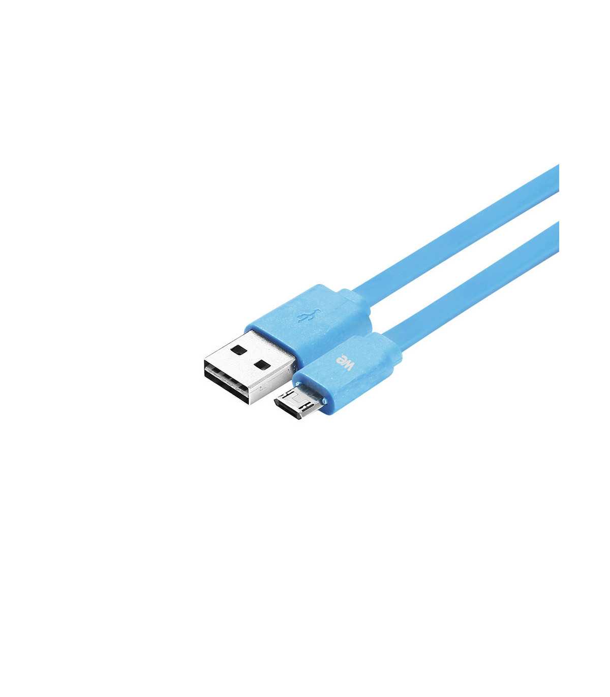 C ble USB/micro USB plat 1m bleu - reversible