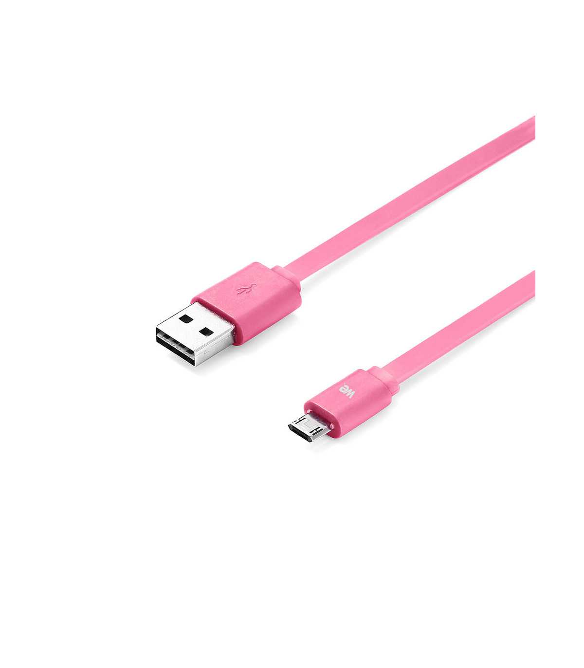 C ble USB/micro USB plat 1m fuchsia - reversible