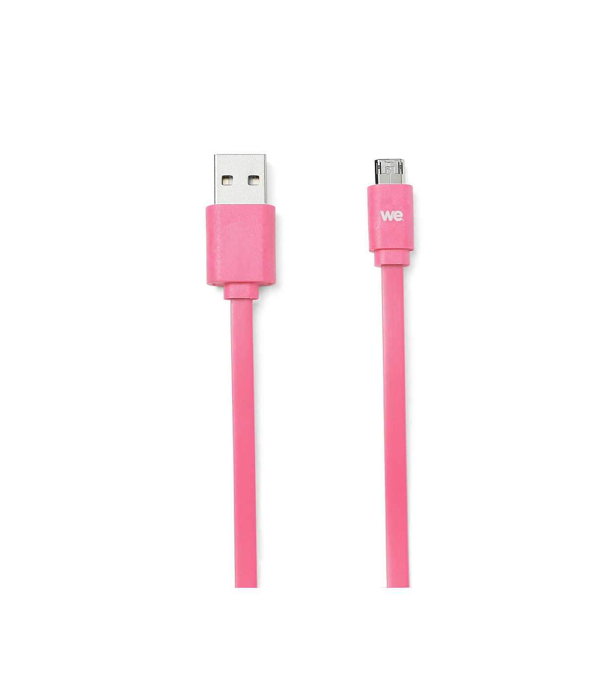 C ble USB/micro USB plat 1m fuchsia - reversible