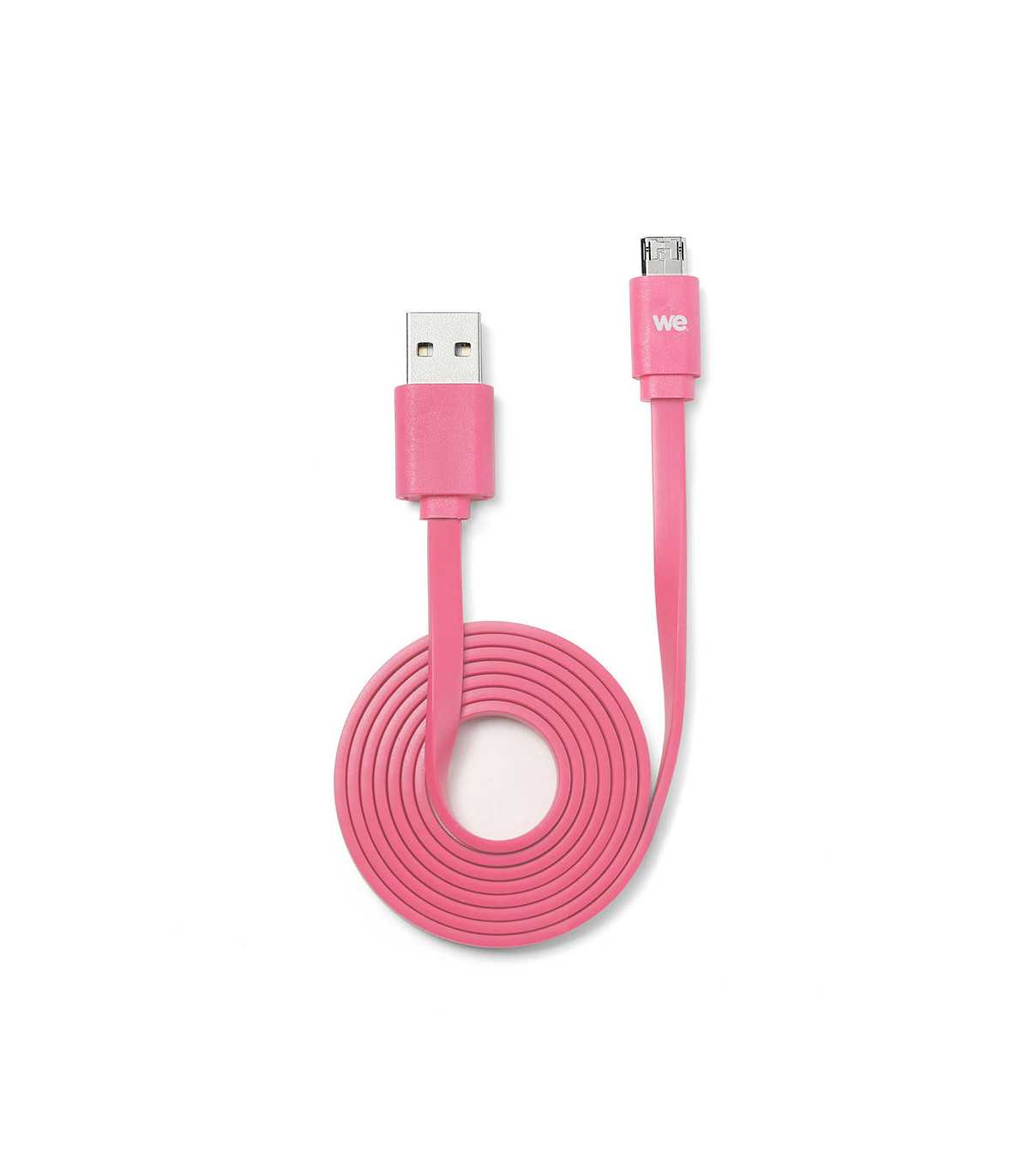 C ble USB/micro USB plat 1m fuchsia - reversible