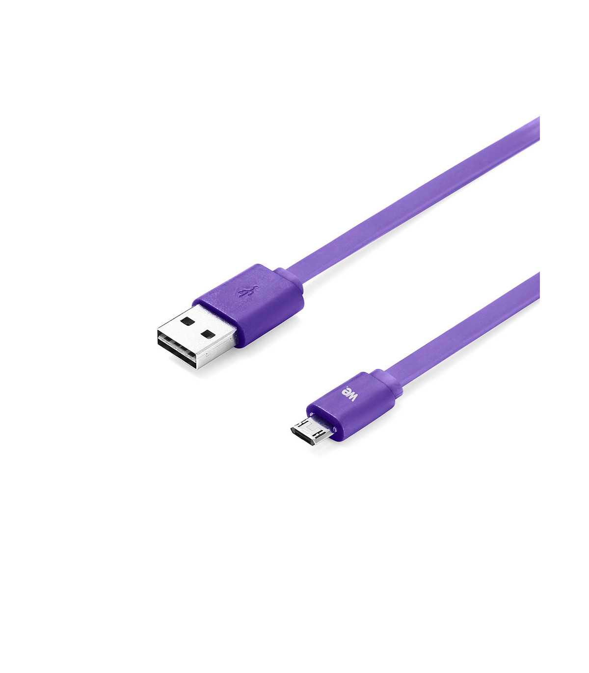C ble USB/micro USB plat 1m violet - reversible