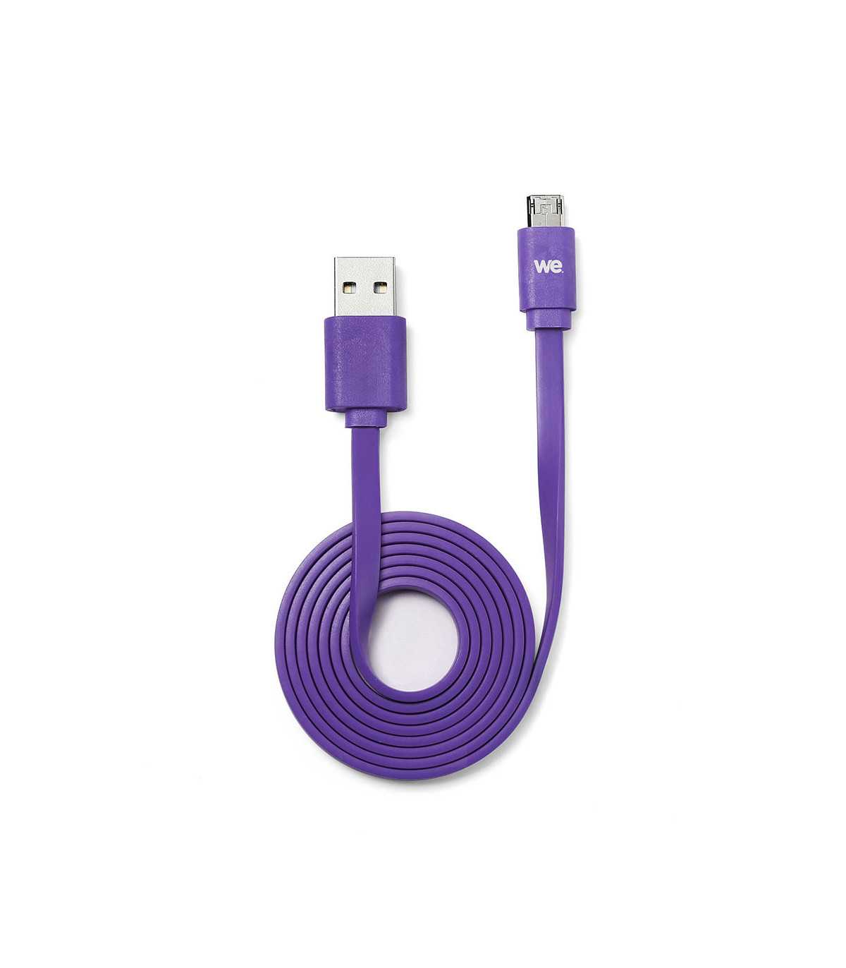 C ble USB/micro USB plat 1m violet - reversible
