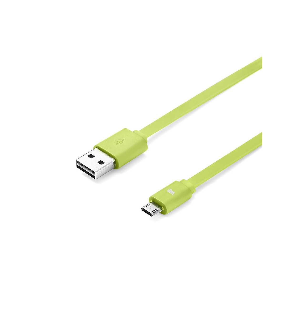 C ble USB/micro USB plat 1m vert - reversible