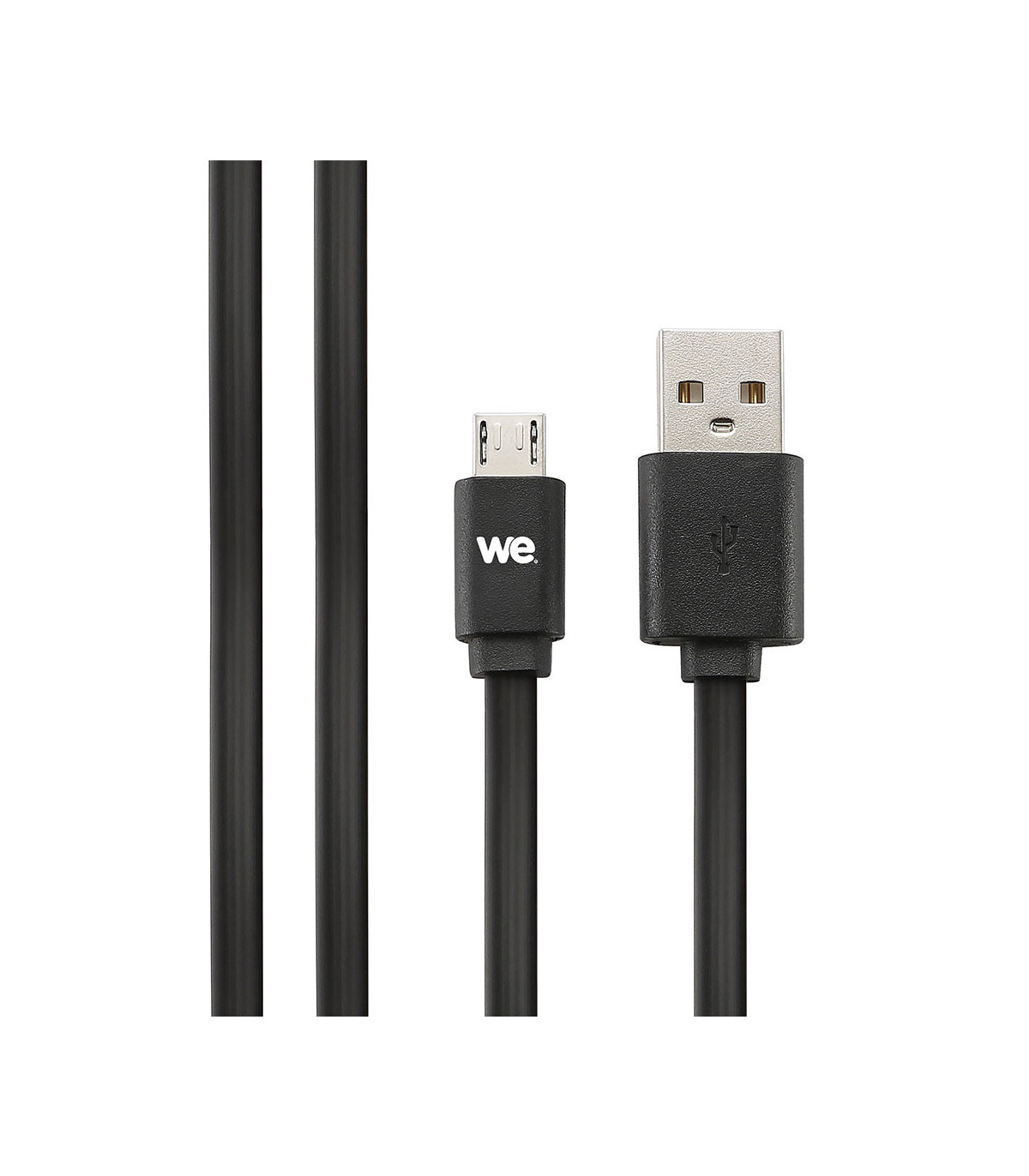 C ble USB/micro USB plat 2m noir - connecteurs réversibles