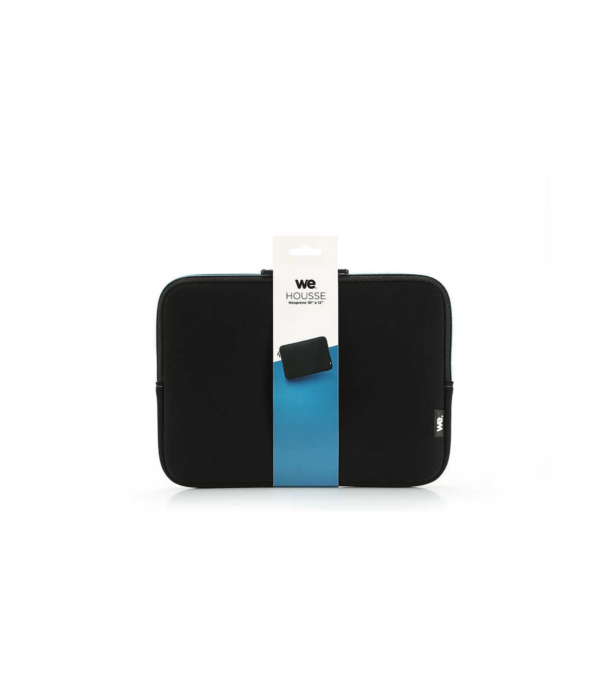 HOUSSE NEOPRENE SLEEVE 10-12 NOIRE SURPIQURE BLEU CANARD épaisseur de 4mm