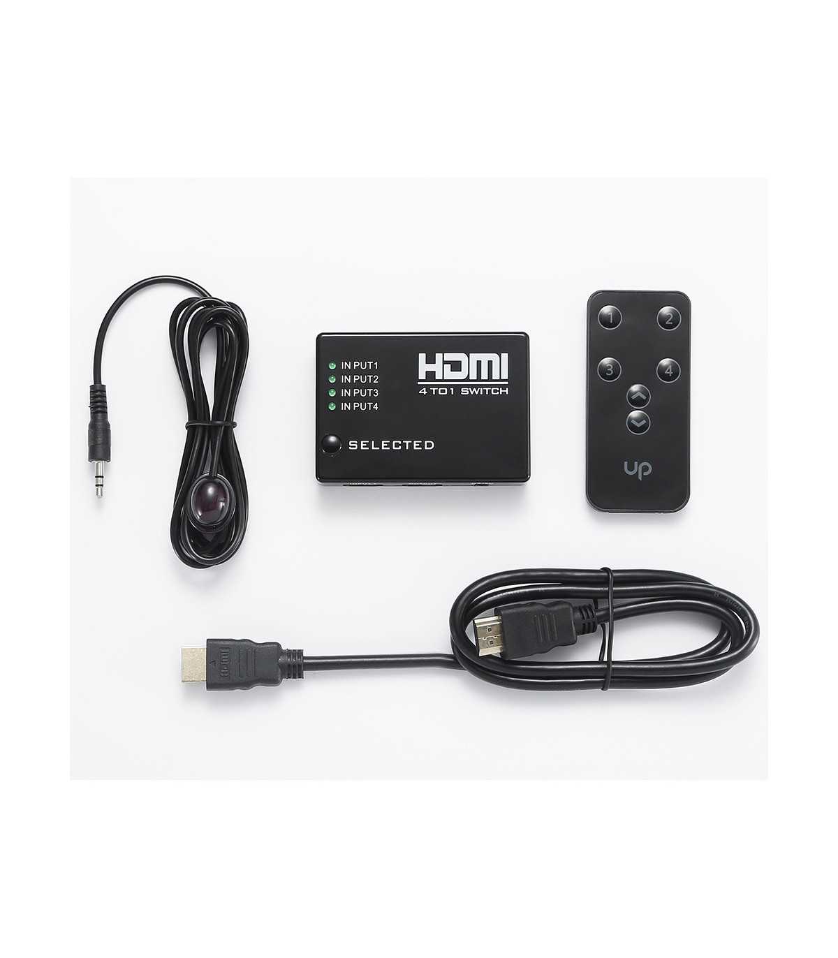 Switch HDMI 4 entrées 1 sortie support le 4K avec une télécommande c ble HDMI