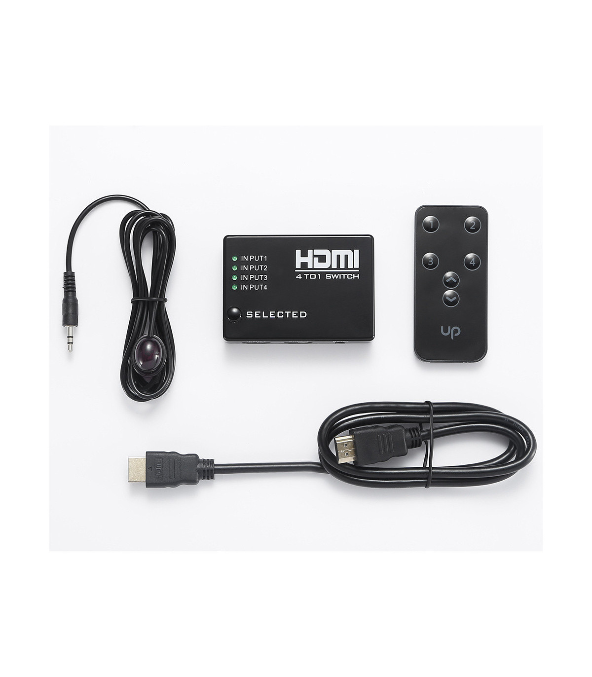 Switch HDMI 4 entrées 1 sortie support le 4K avec une télécommande c ble HDMI