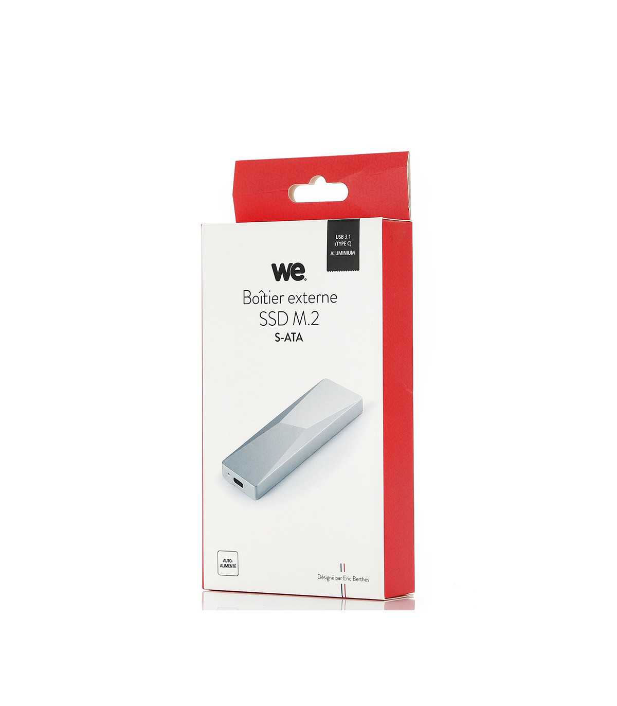 Boitier externe WE pour SSD M2 interface SATA (SSD serie 8) tout en alu, connect