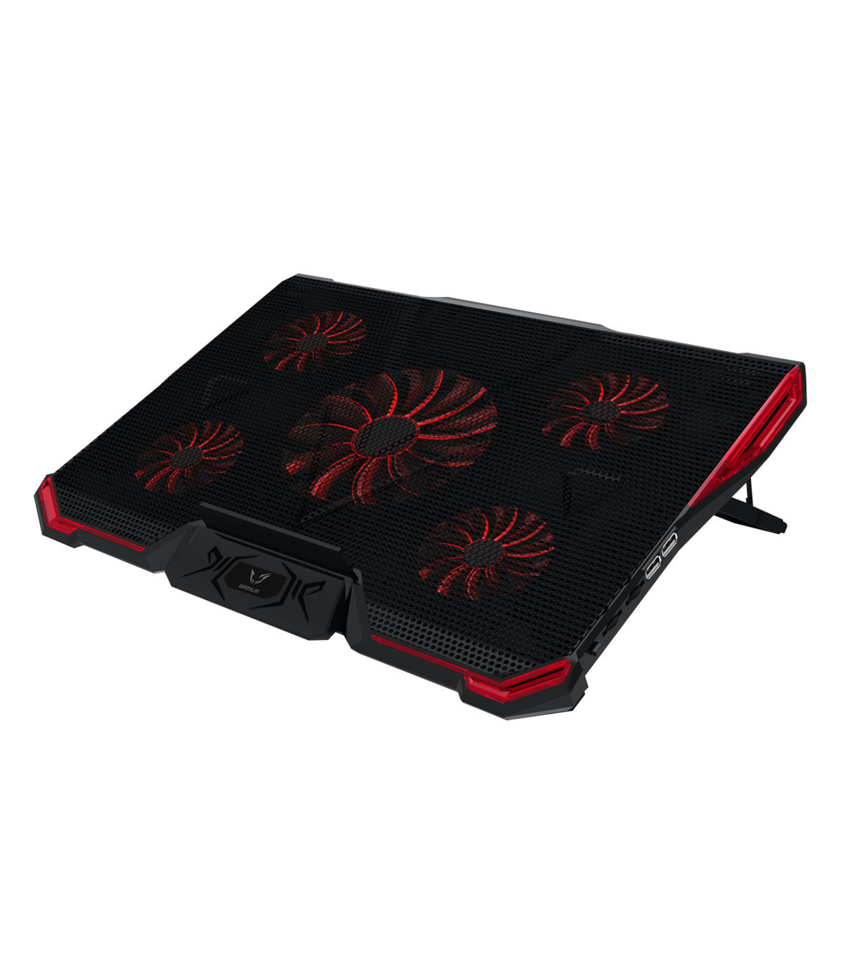 Refroidisseur Gamium pour PC jusqu'à 17'' - 5 ventiltateurs Leds rouge et 2 port