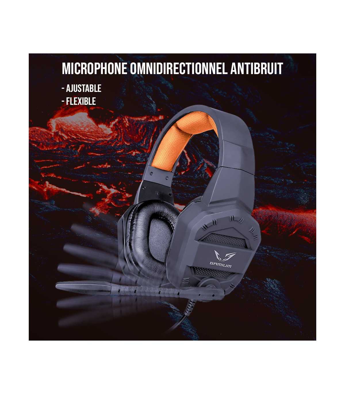 Casque Gamer filaire sortie 2 jack Surround virtuel 7.1 micro adaptateur 2 j