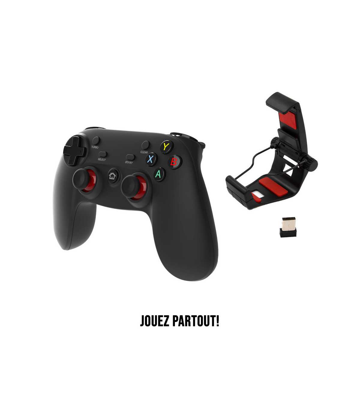 Manette Gaming sans fil Bluetooth / 2.4GHz / filaire Avec clip pour Smartphone C