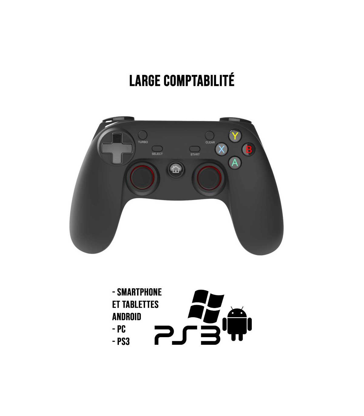 Manette Gaming sans fil Bluetooth / 2.4GHz / filaire Avec clip pour Smartphone C
