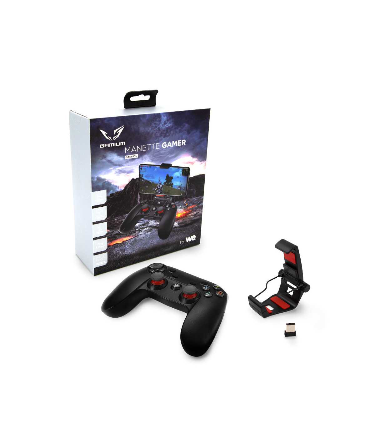 Manette Gaming sans fil Bluetooth / 2.4GHz / filaire Avec clip pour Smartphone C