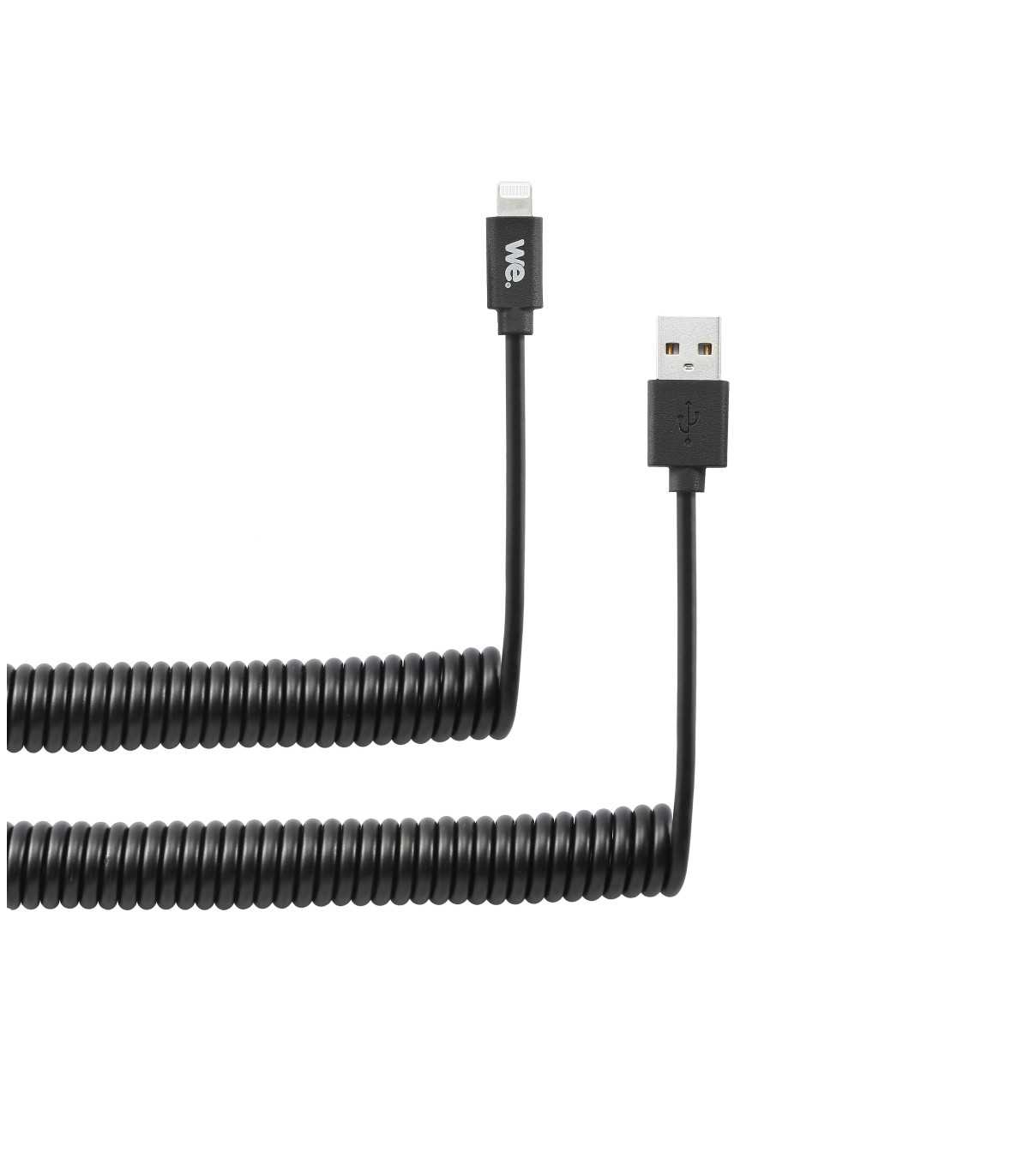 C ble USB / Lightning torsadé 2m - noir