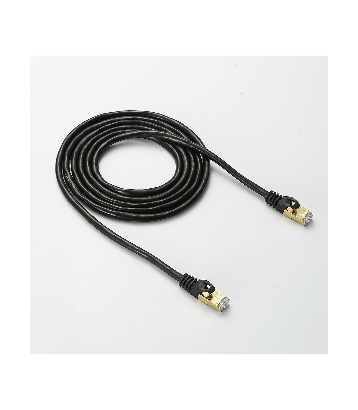 C ble RJ45 droit couleur noir - 2m S/STP Cat 8 avec snagless et connecteurs en o