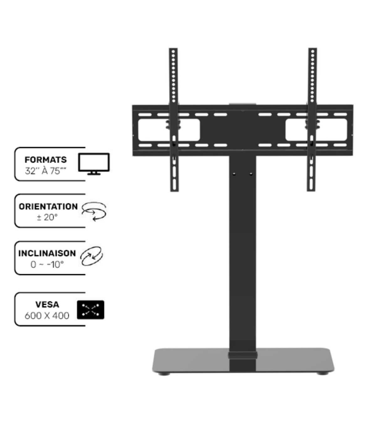Support TV sur pied 32 à 75 Vesa 600*400