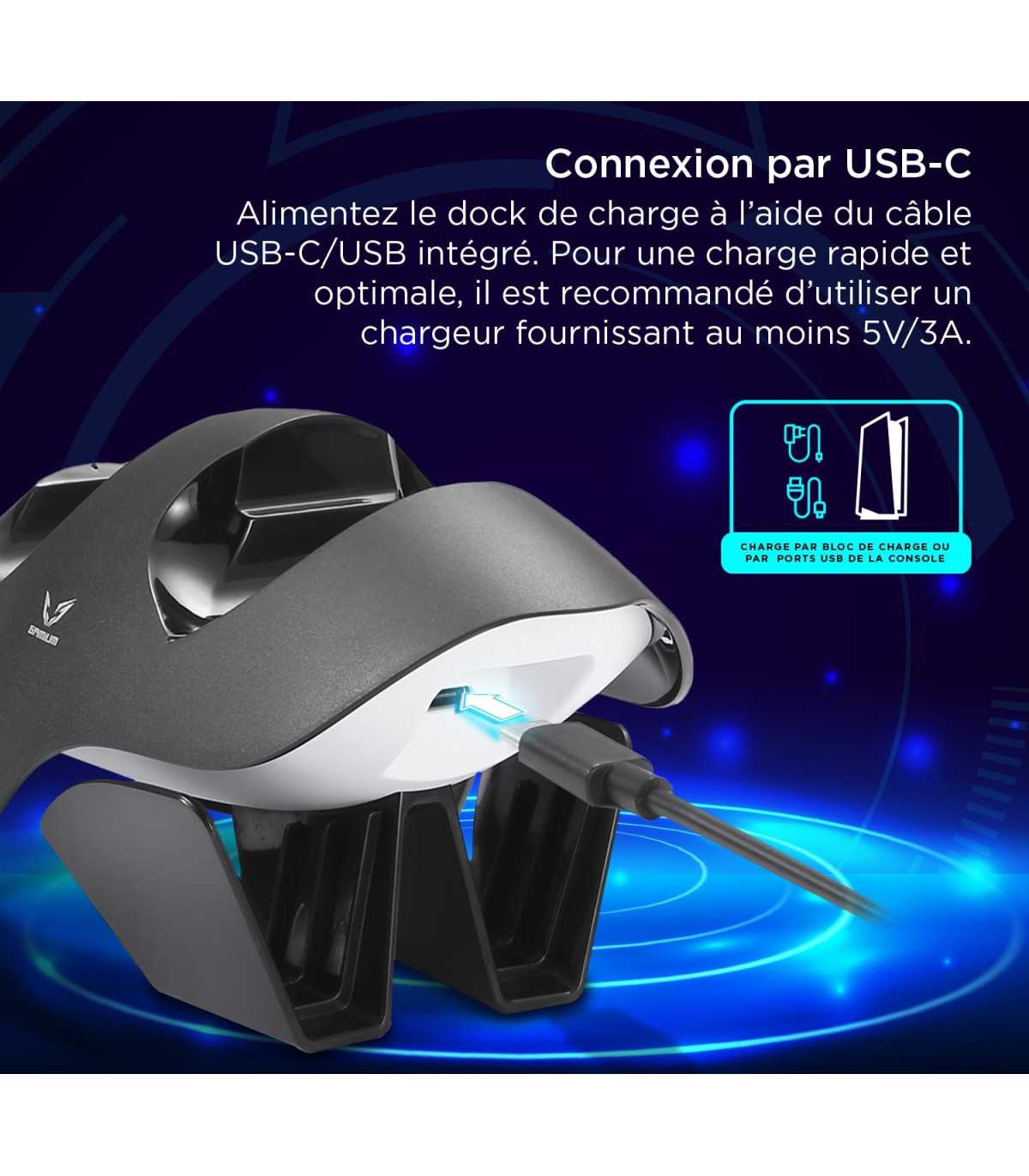 Dock de charge pour manettes PS5 Compatible manette PS5 officielle Peut charger