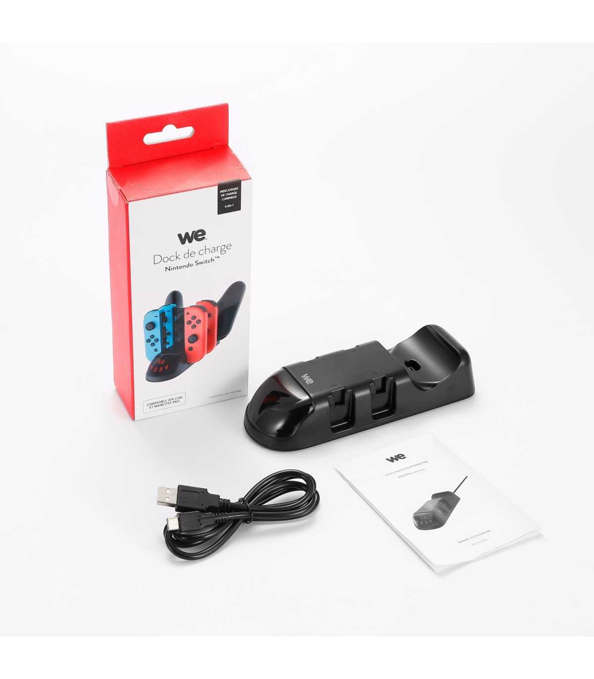 Dock de charge pour manettes Switch 5 en 1 - 4 Joy-Con 1 manette pro