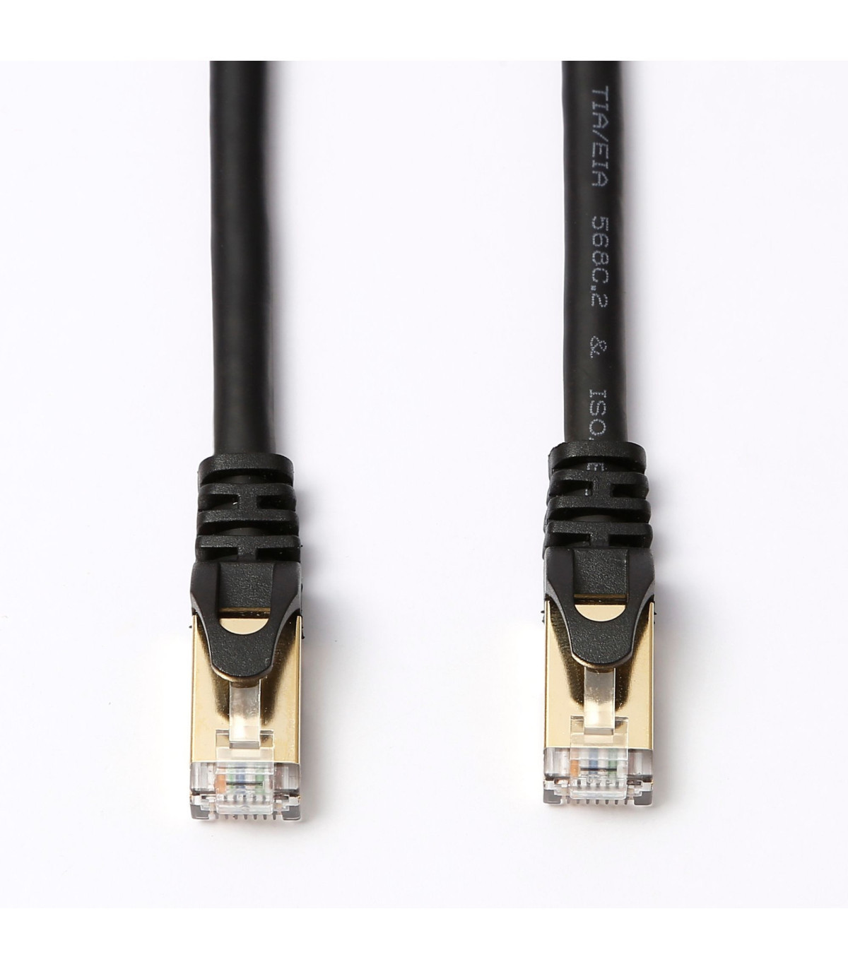 C ble RJ45 droit couleur noir - 10m S/STP Cat 8 avec snagless et connecteurs en