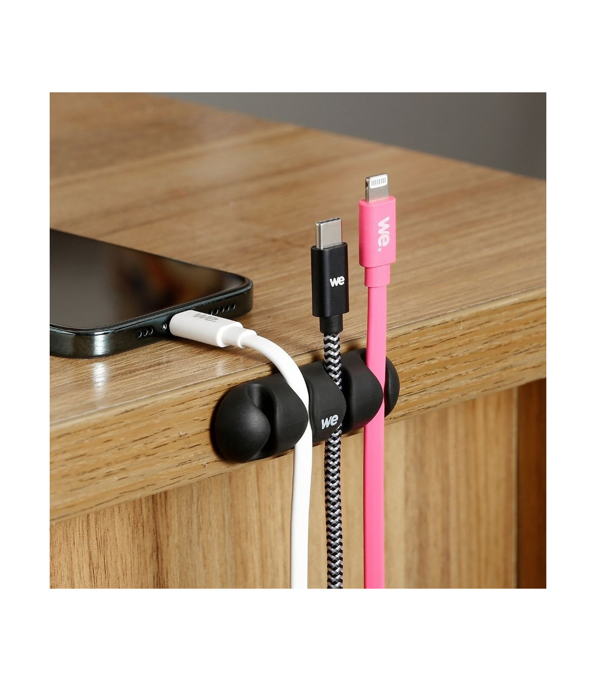 WE Organisateur de c bles pour bureau ou voiture - 4 emplacements x 2pcs - en si