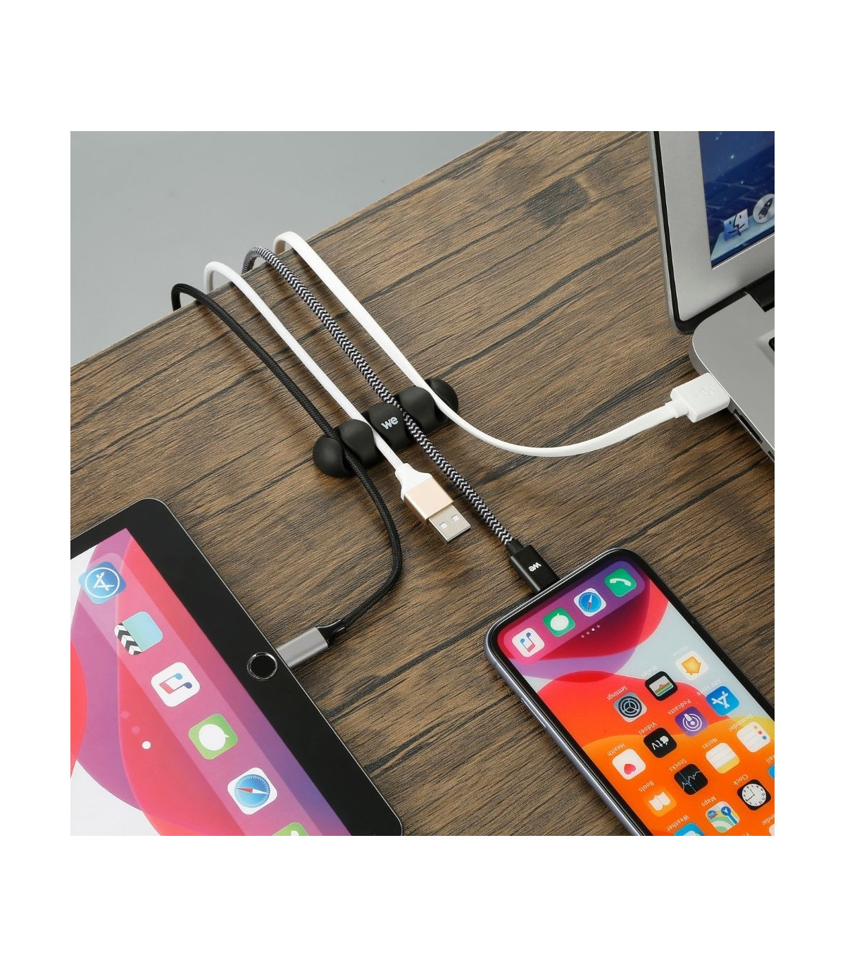 WE Organisateur de c bles pour bureau ou voiture - 4 emplacements x 2pcs - en si