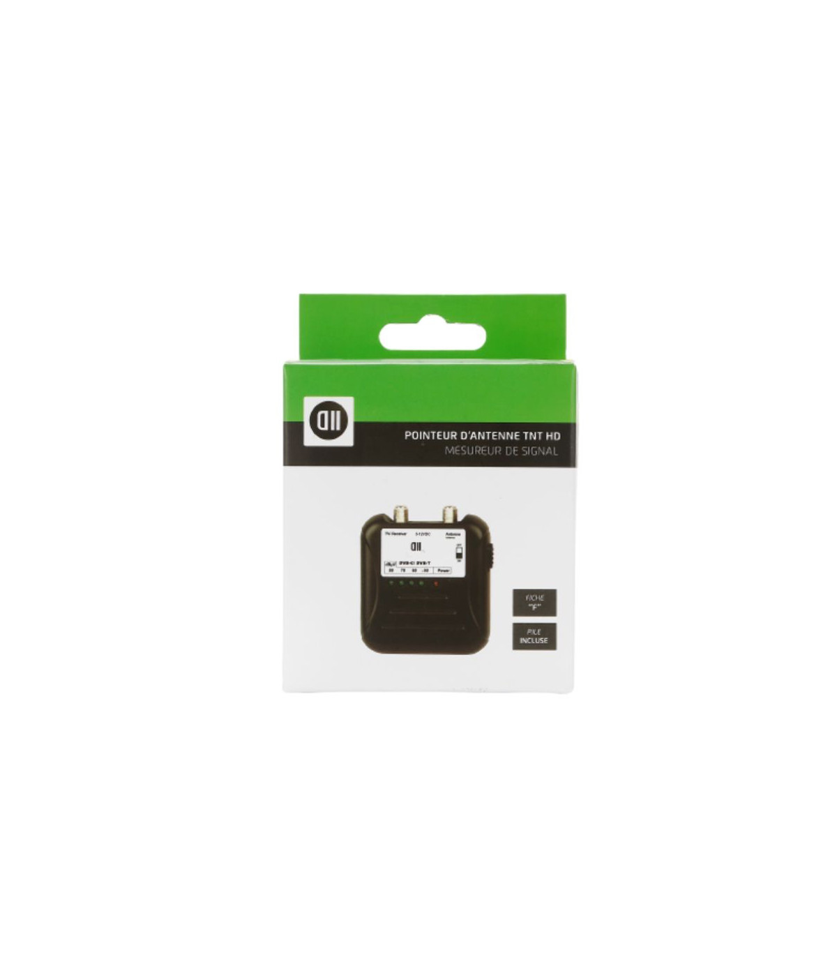 Pointeur d'antenne TNT/Testeur de signal - Fiche F - noir