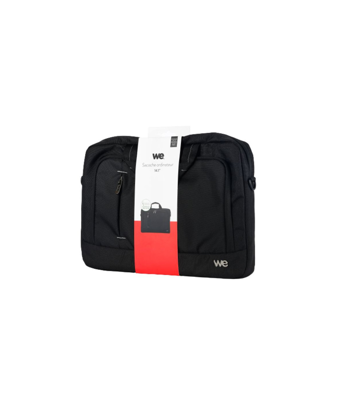 SACOCHE WE ECO 14.1'', éco-responsable en matière recyclé RPET 900D, surface im