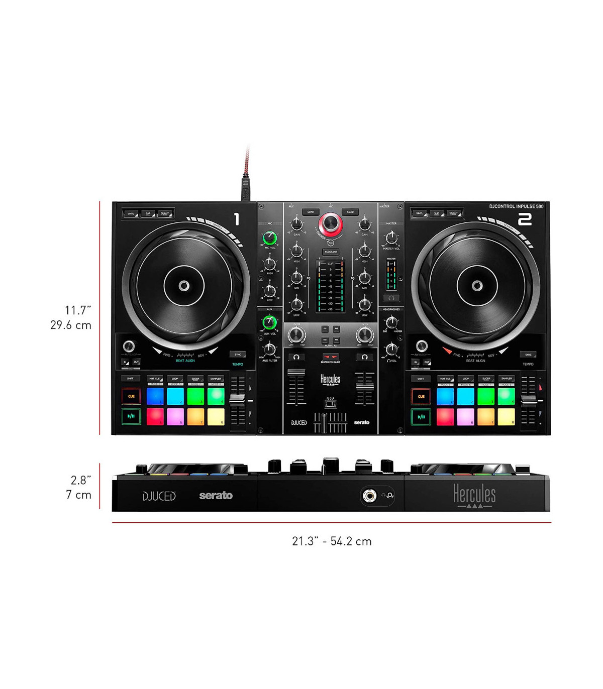 Hercules DJControl INPULSE 500 controleur Initiation DJing 16 pads RGB avec 8 mo